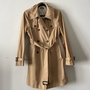 Vintage J. Crew Icon Trench Coat in Tan, Size 12